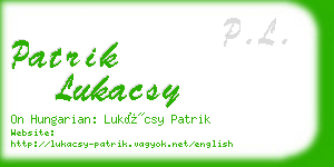 patrik lukacsy business card